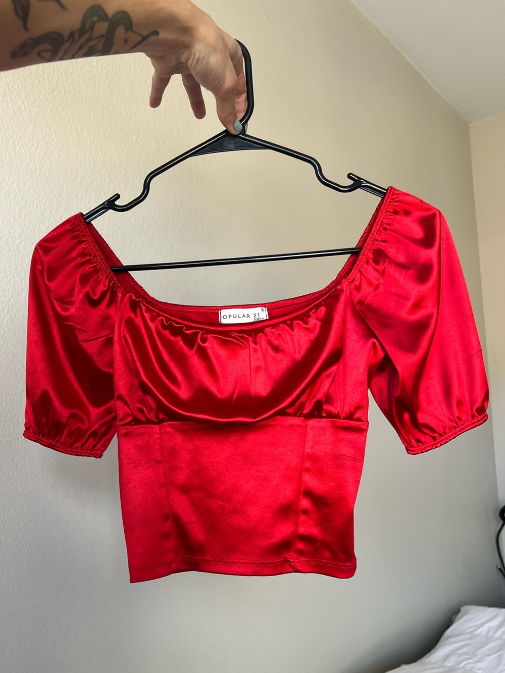 Red Satin Top